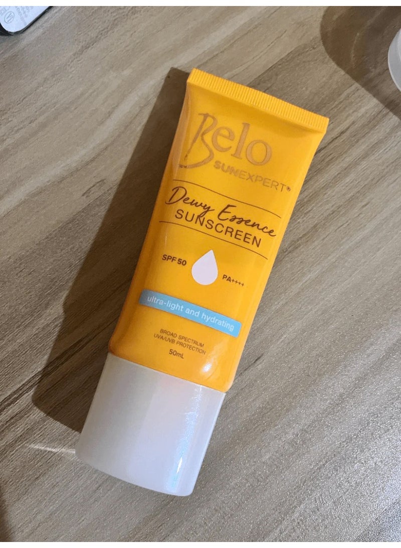 Belo SunExpert Dewy Essence SPF 50 PA++++ – Non-Greasy Daily Sunscreen for Radiant Skin Enjoy lightweight sun protection that feels refreshing on the skin. This sunscreen absorbs quickly, helping prevent sunburn and UV-related skin damage while providing a healthy glow. Suitable for everyday use, it layers beautifully under makeup and skincare products. - Image 4
