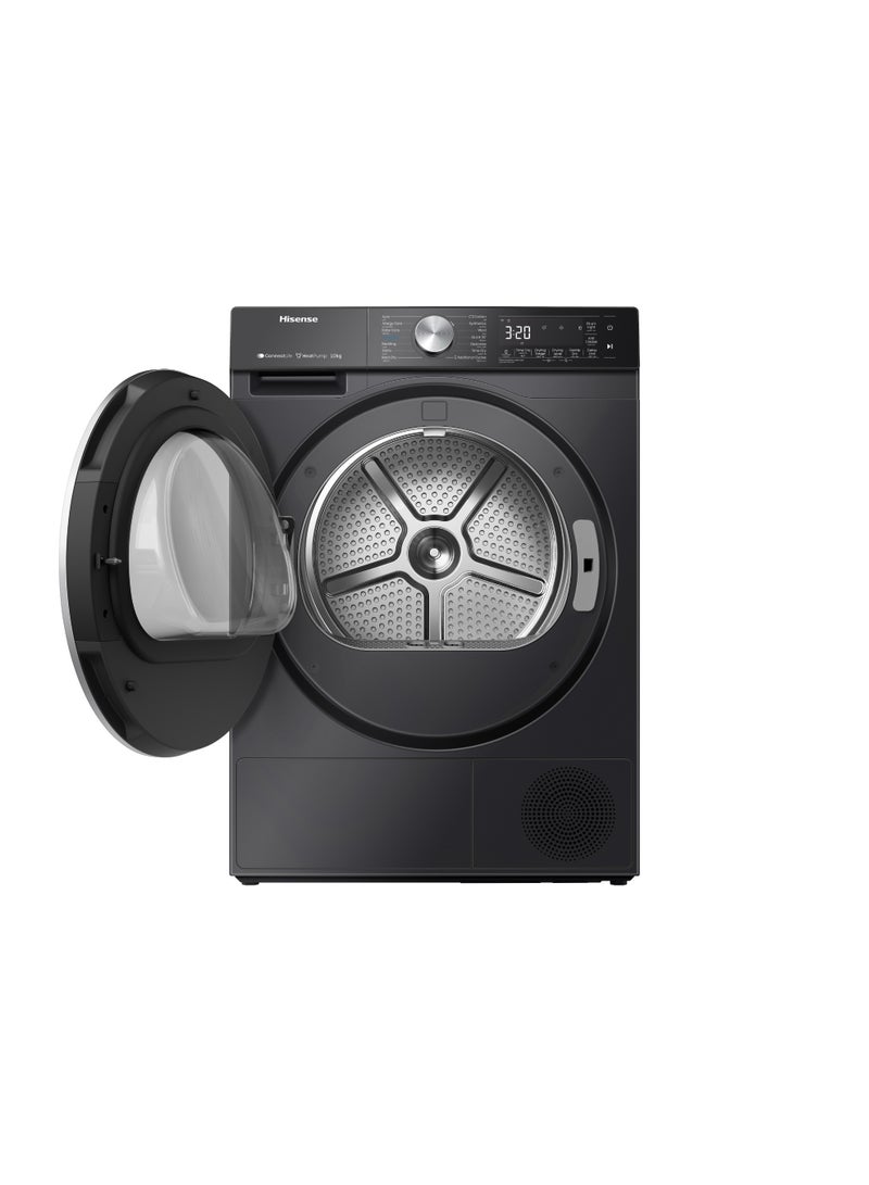 Hisense 10 KG Front Load Smart Drying Machine, A+++ Premium Black, Wi-Fi, Anti-Wrinkle, Automatic Drying, Reversible Door, Extra Drying, Anti Crease​, Quick Dry 10 kg DH5S102BB Premium Black - Image 3