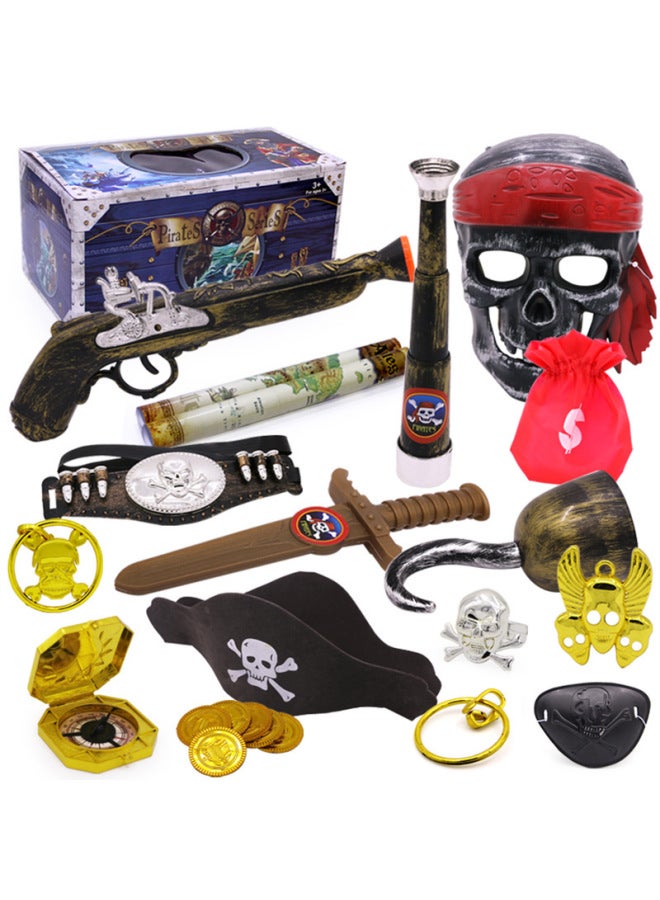 Loquat Toy Set Horror Devil Scream Funny Mask Grimace Skull Pirate Toy Outlet-Color:Blue Chest B Set - Image 1