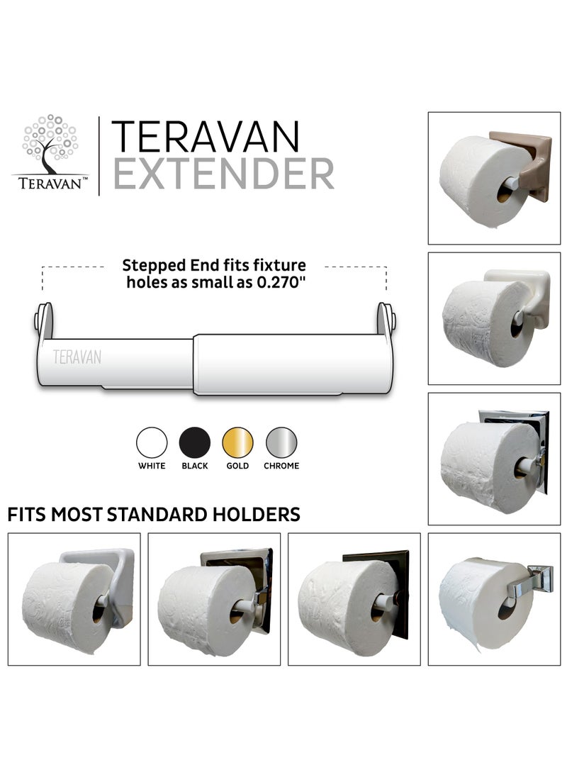 Teravan Standard Extender for Extra Large Toilet Paper  Converts TP Holders to Fit Double Rolls and Triple Rolls  Extended Tabs Fit Most Standard Fixtures  Easy to Use  Gold  1 Unit