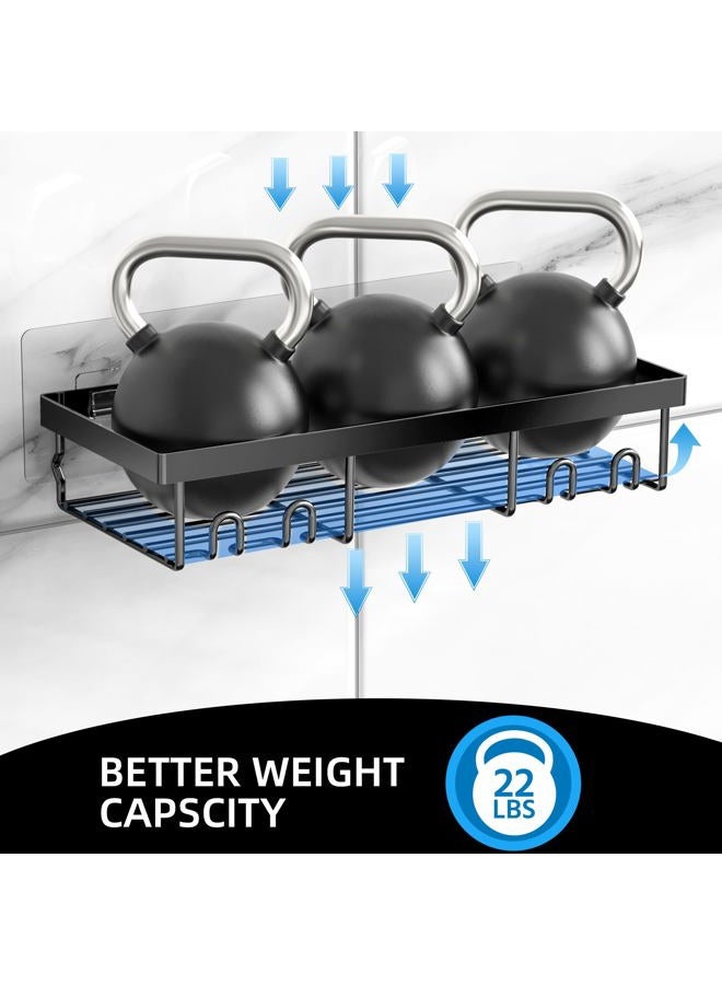 Moforoco Shower Caddy Basket Shelf with Soap Holder, No Drilling Traceless Adhesive Shower Wall Shelves, Rustproof Bathroom Shower Storage Organizer - Image 4