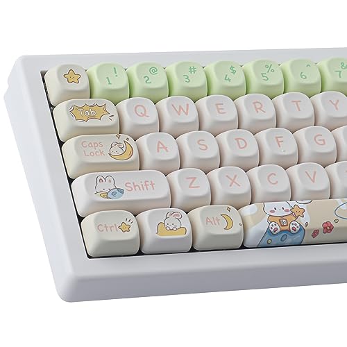 TYRIXKI Keycap 143 Keys PBT Custom Keycaps Rabbit Cute Keycaps Set MOA Profile Keycap for Cherry Gateron MX Swithes Mechanical Keyboards, for Mac Windows PC Keyboard - Image 1