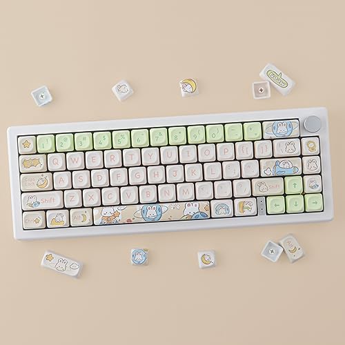 TYRIXKI Keycap 143 Keys PBT Custom Keycaps Rabbit Cute Keycaps Set MOA Profile Keycap for Cherry Gateron MX Swithes Mechanical Keyboards, for Mac Windows PC Keyboard - Image 3