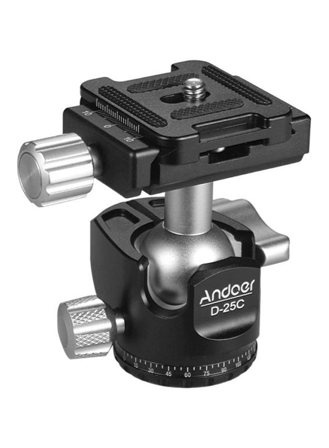 NIBEMINENT Double Notch Ball Head Manfrotto Tripod Monopod Black/Silver  - Image 1