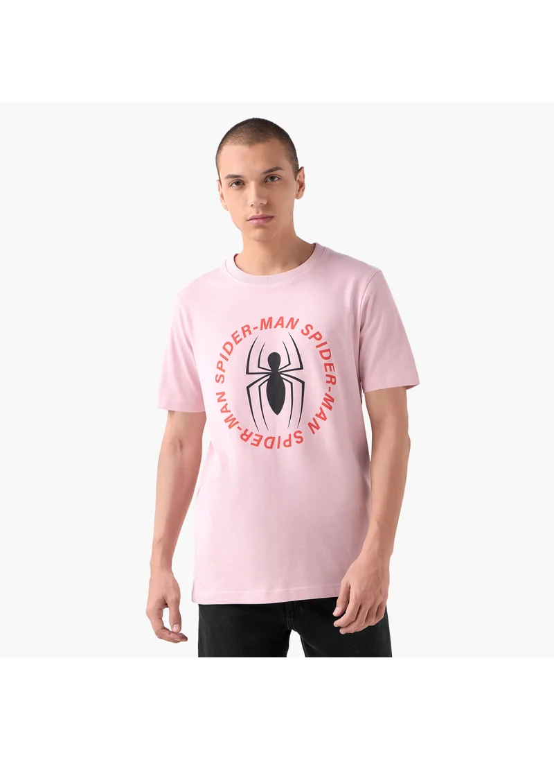 FAV Spider-Man Print T-shirt with Crew Neck