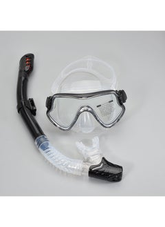 Arabest Diving Goggles Snorkeling Sanbao Breathing Tube Set Mens and Womens New Large Frame Silicone Mirror Snorkeling Mask Diving Glasses Black transparent + black transparent 