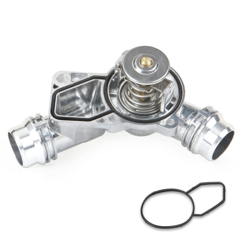 MILIPARTS Aluminum Engine Coolant Thermostat Housing Assembly with Sensor Compatible with BMW E36 E39 E46 E53 E85 X3 X5 Z3 Z4 320i 323i 325i 328i 330i 525i 530i OE11537509227 11531437040 11531436823
