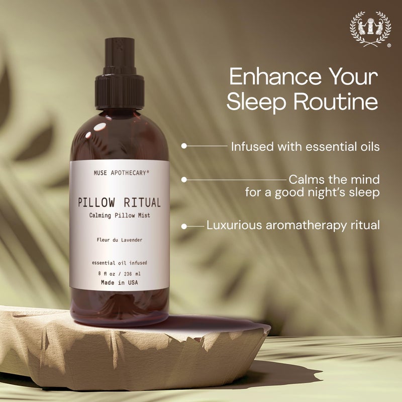 Muse Apothecary Pillow Ritual - Aromatic, Calming and Relaxing Pillow Mist, Linen and Fabric Spray - Infused with Natural Aromatherapy Essential Oils - 4 oz, Fleur du Lavender, 2 Pack - Image 4