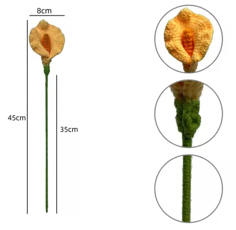 VRB Dec باقة زهور كروشيه صناعية مكونة من 5 قطع / باقة زهور صناعية / باقة زهور كروشيه / زهور كروشيه / هدية باقة زهور للفتيات لتزيين المنزل، الهدايا، إلخ. (تصميم 9) - Image 2