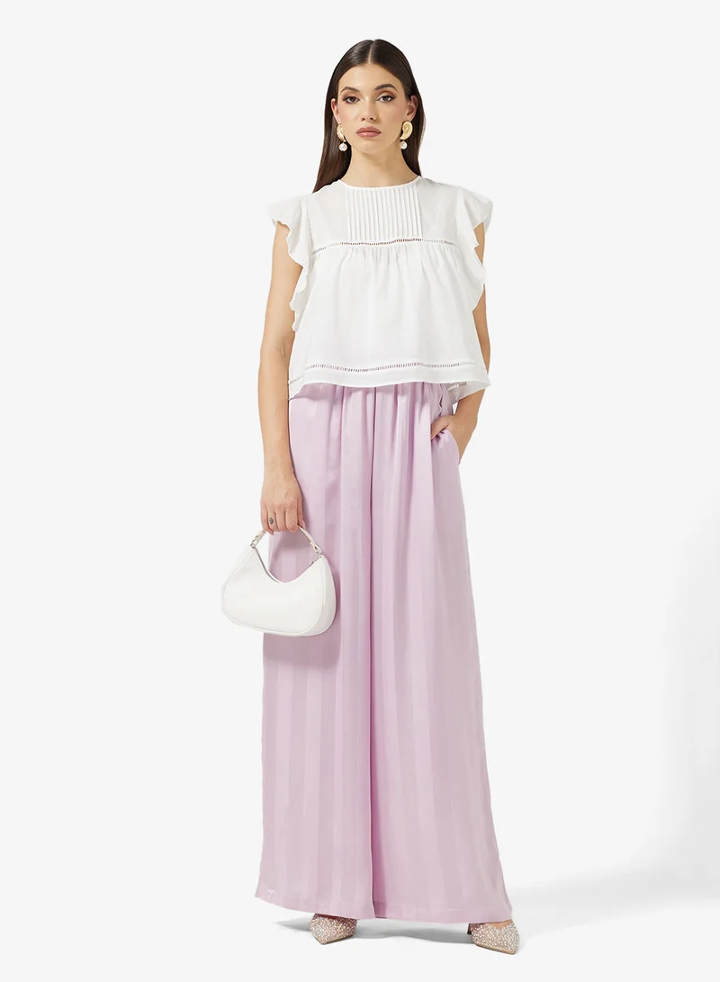 SINOIR Satin Wide-Leg Pants