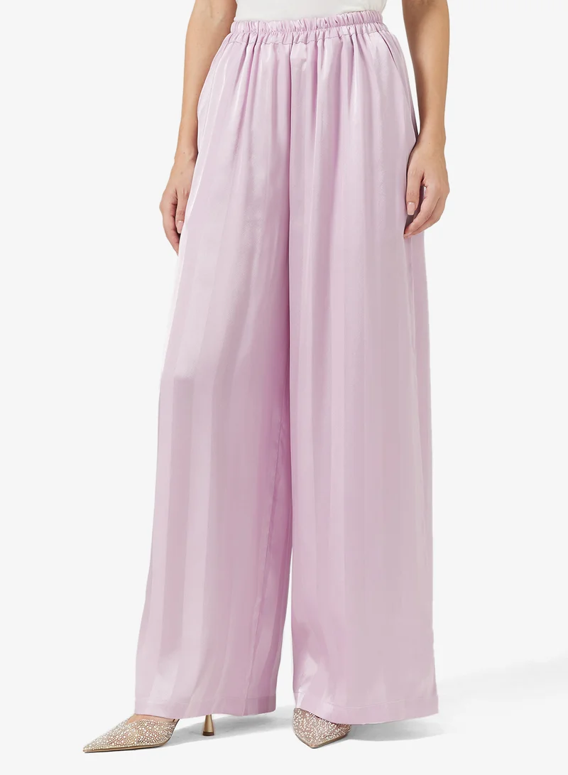 SINOIR Satin Wide-Leg Pants