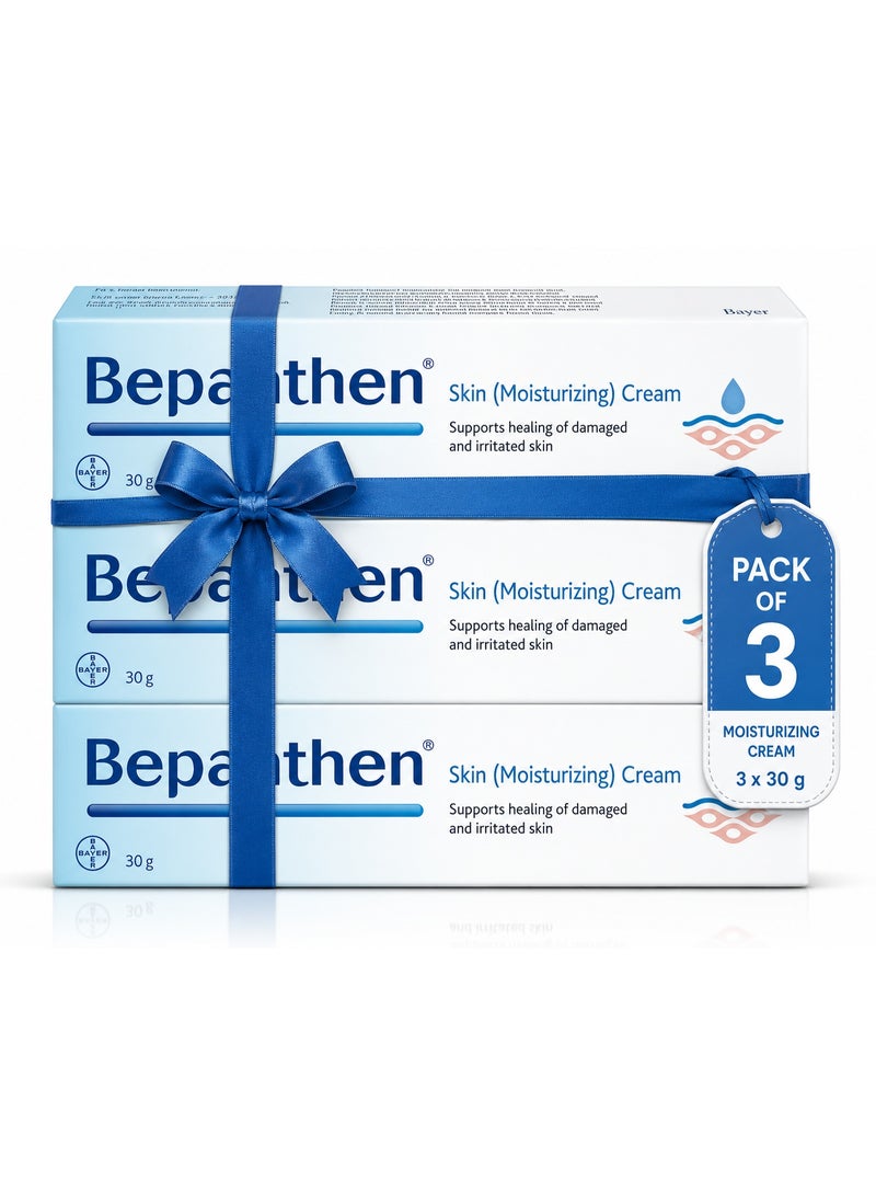 Bepanthen Skin Moisturizer Cream, Hydrating for Dry and Damaged Skin with Niacinamide and Provitamin B5,Pack of 3PCS. - Image 1