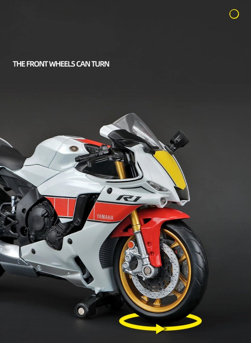 AROAQ YZF R1M Motorcycle Model Toy, 1/12 Scale Diecast Simulation Model Bike, Durable and Realistic Collector Motorcycle Replica, Motor Cycle Collection Decoration Toy For Boys, (Black) - Image 4