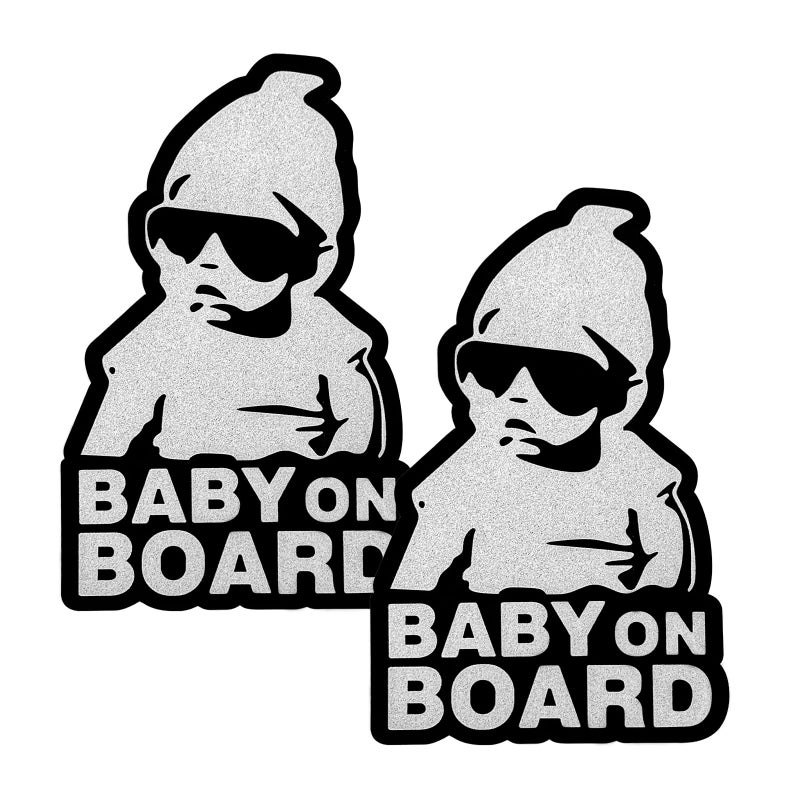 ZNDAW 2PCS Baby on Board Sticker for Car Funny Decal Waterproof Reflective Cute Safety Caution Sign Removable Baby on Board Decal Kids Safety Warning Sign for Car Window Bumper - Image 3