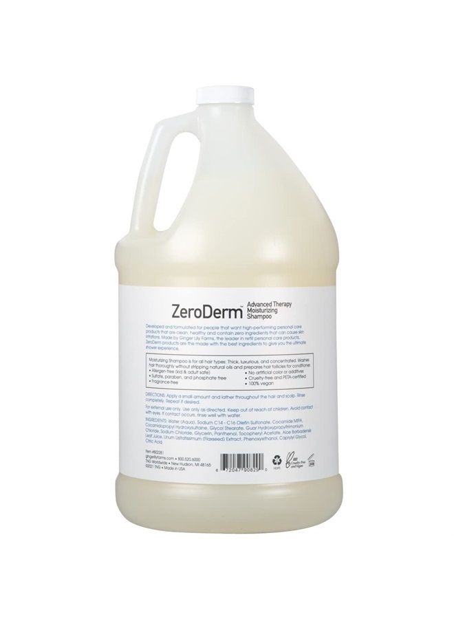 ginger lily farms Botanicals ZeroDerm Advanced Therapy Moisturizing Shampoo for All Hair Types, 100% Vegan & Cruelty-Free, Fragrance Free, 1 Gallon (128 Fl. Oz.) Refill - Image 1