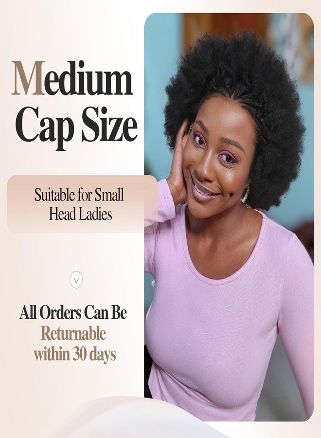 WIGER Glueless Braided Wigs for Black Women Cornrow Braided Full Lace Wigs 13x4 Kinky Curly Wig Afro Puff Lace Frontal Hair Wigs Pre Plucked Synthetic African American Wig for Daily Wear - Image 5