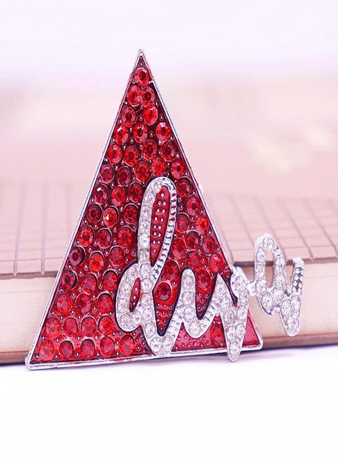 HUSURU Sparking Red Diamond Inlady DELTA Diva Pin Brooch Women Siterhood Group Gifts Soror Party Beautiful Gifts Jewelry - Image 5