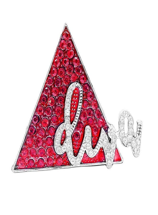 HUSURU Sparking Red Diamond Inlady DELTA Diva Pin Brooch Women Siterhood Group Gifts Soror Party Beautiful Gifts Jewelry - Image 1