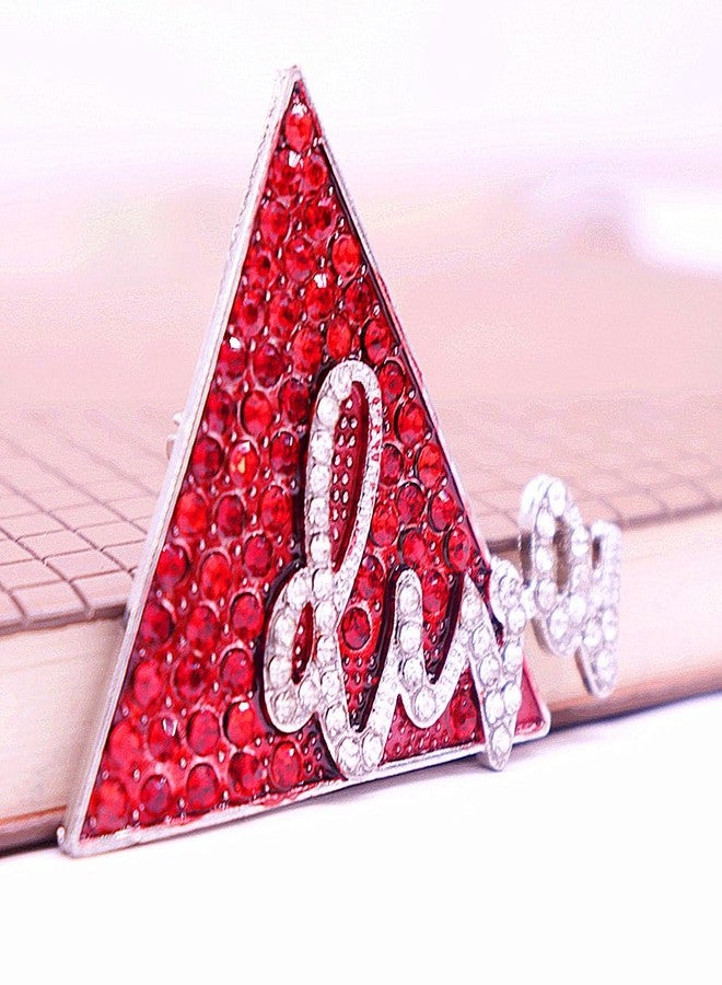 HUSURU Sparking Red Diamond Inlady DELTA Diva Pin Brooch Women Siterhood Group Gifts Soror Party Beautiful Gifts Jewelry - Image 3