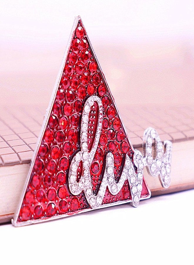 HUSURU Sparking Red Diamond Inlady DELTA Diva Pin Brooch Women Siterhood Group Gifts Soror Party Beautiful Gifts Jewelry - Image 4
