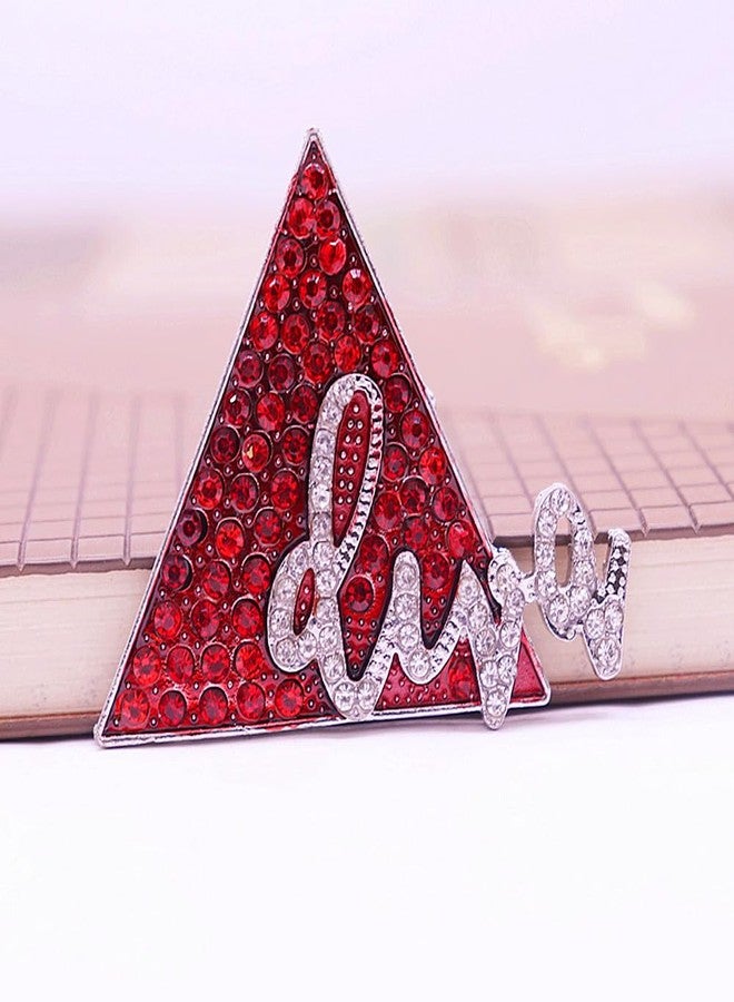 HUSURU Sparking Red Diamond Inlady DELTA Diva Pin Brooch Women Siterhood Group Gifts Soror Party Beautiful Gifts Jewelry - Image 2