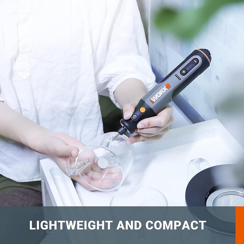 Worx 8V Cordless Rotary Tool WX106, USB Charging, 3.2mm Collet Size, Variable Speed Control, Lightweight and Compact Design, 23pcs Accessories - Image 3