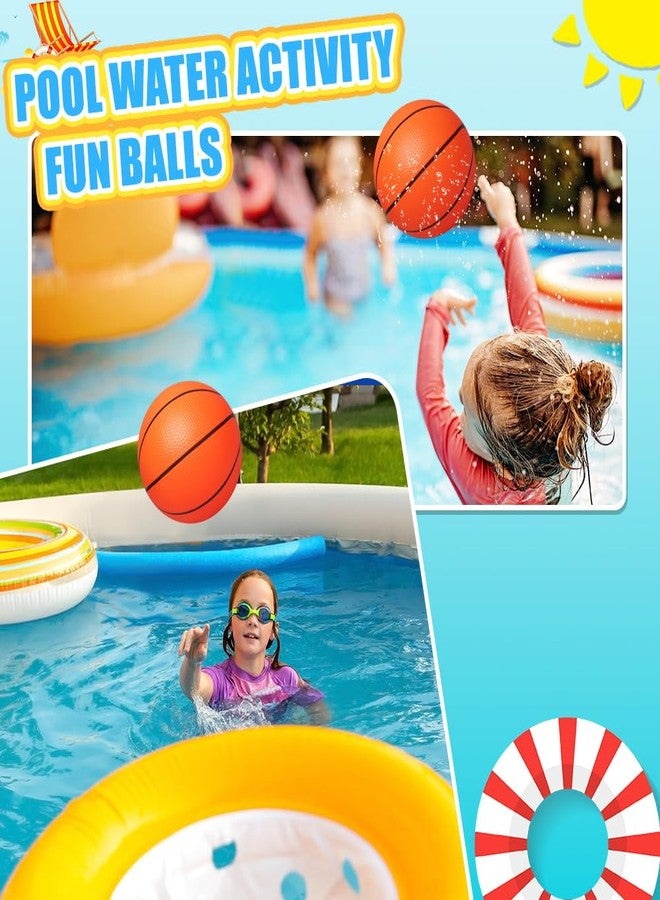 Dilabnba 8Inch Mini Basketball for Kids Adults,Size 3 Rubber Replacement Soft Bouncy Ball for Basketball Hoop, Toddler Baby Beach Pool Ball for Sport Party Game(Orange 4PCS) - Image 2