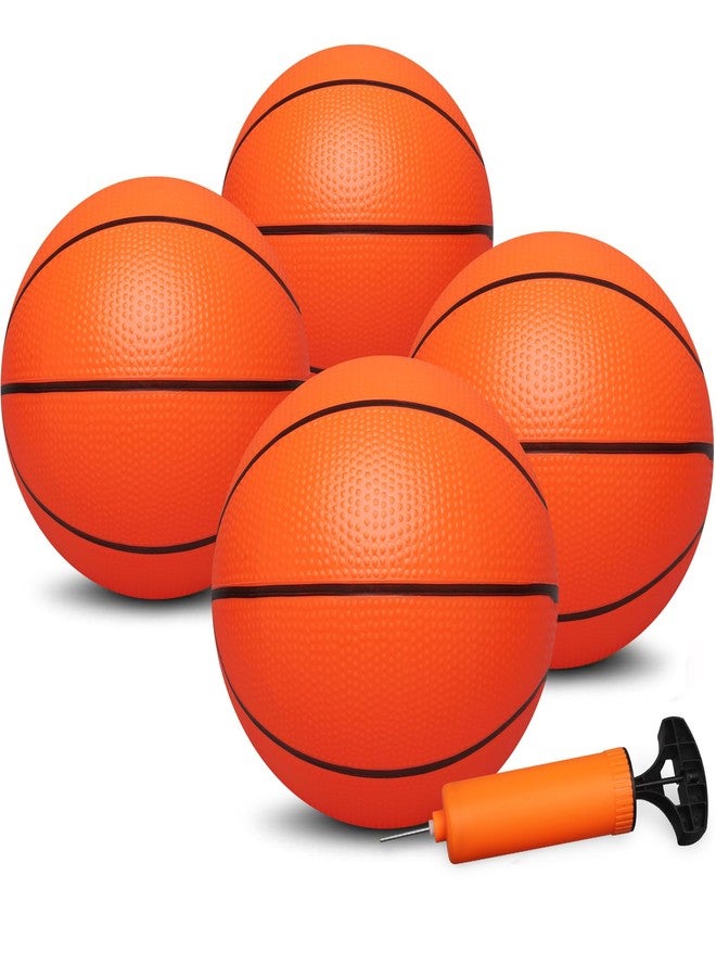 Dilabnba 8Inch Mini Basketball for Kids Adults,Size 3 Rubber Replacement Soft Bouncy Ball for Basketball Hoop, Toddler Baby Beach Pool Ball for Sport Party Game(Orange 4PCS) - Image 1