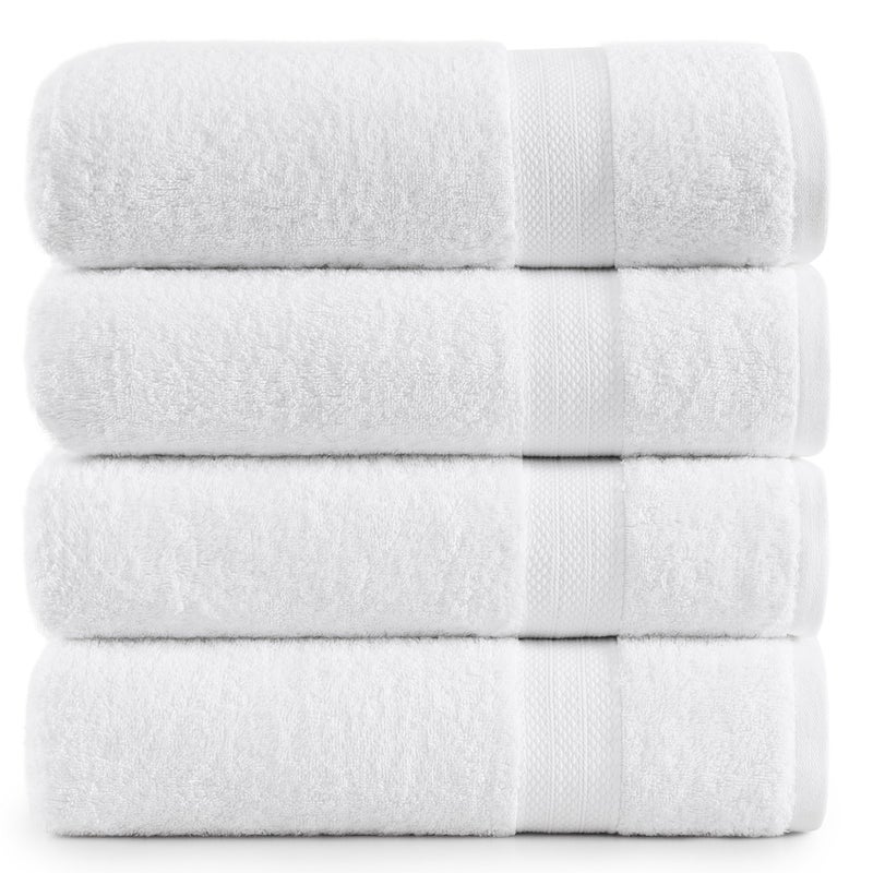 LANE LINEN LANE LINEN 100 Cotton 4 Pack Bath Sheets 35x66  Ring Spun Cotton  Extra Large Bath Towels Set  Quick Drying Soft  Absorbent Oversized Bathroom Towel Sets  Hotel Quality  White Towels 