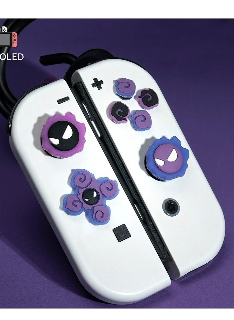 D-Pad on Caps Thumb Grips Set, Compatible with Nintendo Switch/OLED/Switch Lite, Cool Luminous 3D Soft Silicone ABXY ons Sticker Joystick Cover Caps - Image 2