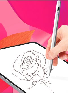 HAOHAN iPad Stylus, Smartpen for iPad Pro/iPad Air/iPad mini 2018 and Later, Great for Drawing, Writing and Note-taking, Fast Charging with Extra Nib, Tilt Recognition, Bluetooth V5.3, Battery Display, Detachable Nib, Quills White  - Image 3