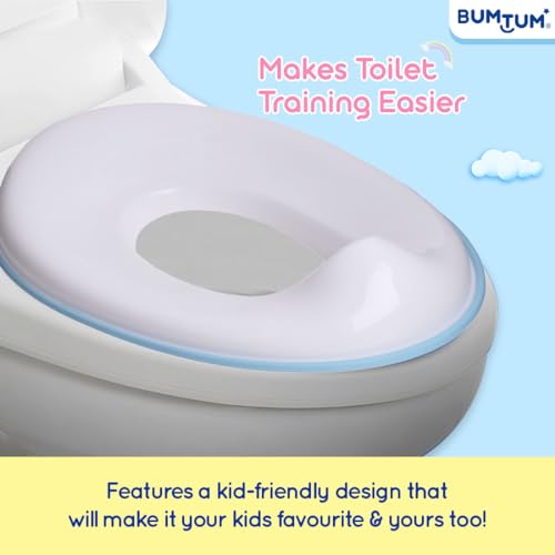Bumtum Portable Baby Potty Training Seat for Boys and Girls | Toilet Seat for Kids 1 to 5 years Child Toddler Non-Slip with Splash Guard Fits Round & Oval Western Toilets (Blue) - Image 2