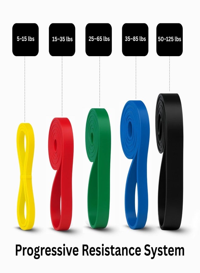 THORZA Resistance Bands Set – 5 Stackable Levels Up to 150 lbs, Workout Bands with Handles, Door Anchor & Carry Bag, Latex-Free TPE Exercise Bands – Full Body Home Gym (7-Piece Set) - Image 3