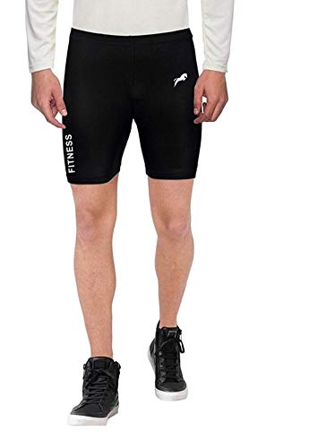 JUST RIDER 3/4th Lower Compression Tight Non-Padded Unisex & Compression Skin Tights Base Lower Non-Padded Unisex Half Shorts Plain Black for Fitness, Exercise & Others - Combo Pack (L, Black) - Image 4