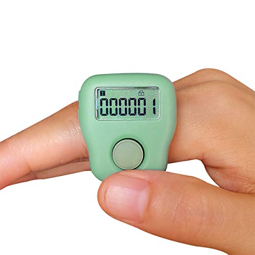 Arvakr Rechargeable Silent Finger Counter 6 Channels Digital Tasbih Tally Clicker with LED for Prayer Knitting Sports Gift Green - Image 1