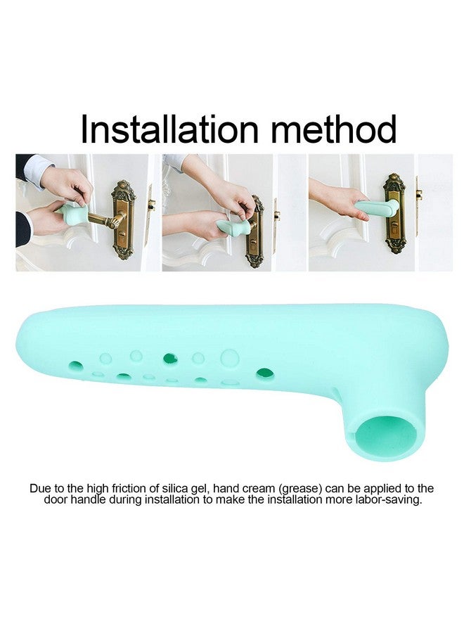 Zerodis Silicone Door Handle Cover, Child Safety Door Knob Protector Anti‑Collision Anti‑Static Doorknob Protective Sleeve for Baby Boys Girls(Green) - Image 5