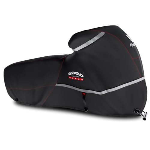 Rosefray Motorcycle Cover 600D Waterproof for Touring Models Harley Davidson Nightster,Sportster, Fat Boy Indoor & Outdoor Storage Black - Image 1