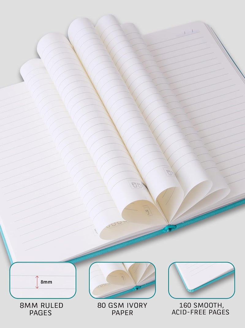 Doodle دفتر ملاحظات جلد PU مصقول بحجم A5 – 160 صفحة، 80 GSM | حلقة قلم، علامة شريطية وإغلاق مرن | دفتر مكتبي للرجال والنساء – أحمر | للاستخدام المهني والشخصي - Image 4