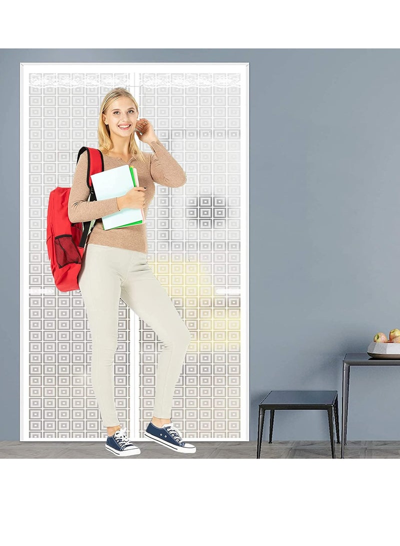 SYOSI Insulated Door Curtain, Transparent Insulated Door Curtain, Magnetic Screen Door, Self-Closing Privacy Magnetic Curtain, Keeping Draft Out for Kitchen, Patio, Air Conditioner Room (35.4 x 83 inch) - Image 1