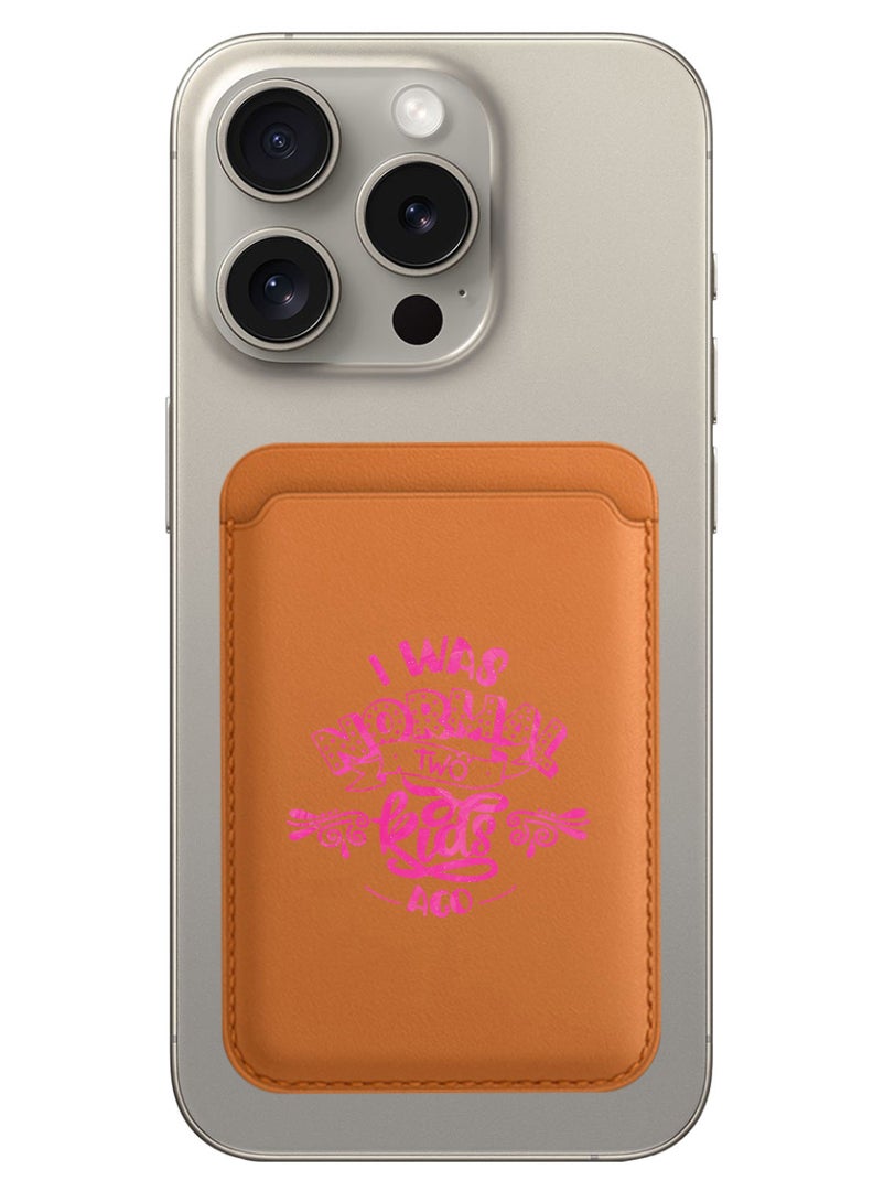 Theodor Magnetic Wallet, Compatible with MagSafe Wallet, for iPhone Wallet, for iPhone 16/15/14/13/12 Series, Not for iPhone 13/12 mini, 3 Card Holder, Vegan Leather, Brown - Two kids ago - Image 1