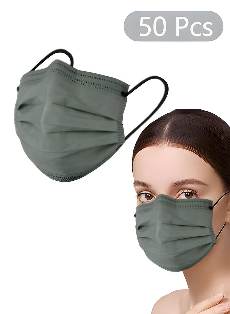 50 Disposable Masks, Individually Packaged, With Adjustable Nose Clips and Comfortable Flat Ear Loops, Suitable for Daily Protection - Image 1