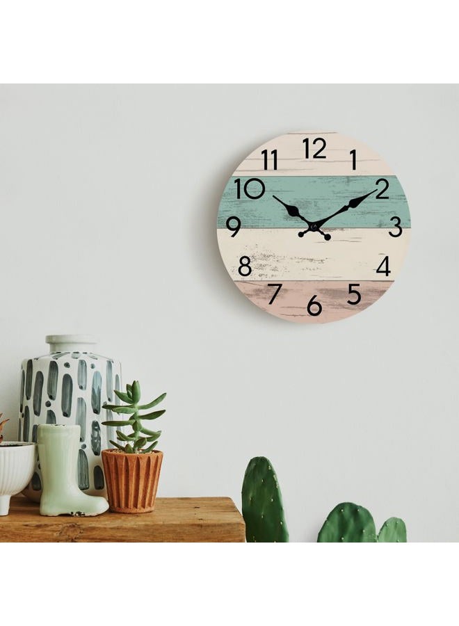 KECYET Wall Clock Silent Non-Ticking Wooden Clocks Battery Operated 8 Inch Small Country Retro Rustic and Beach Style Decorative for Kitchen, Home, Bathroom, Bedroom (Green) - Image 3
