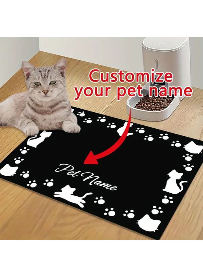 Personalized Cat Feeding Mat 19 69x23 62 Inch Non Slip Pet Food Bowl Mat Easy Clean - Image 2