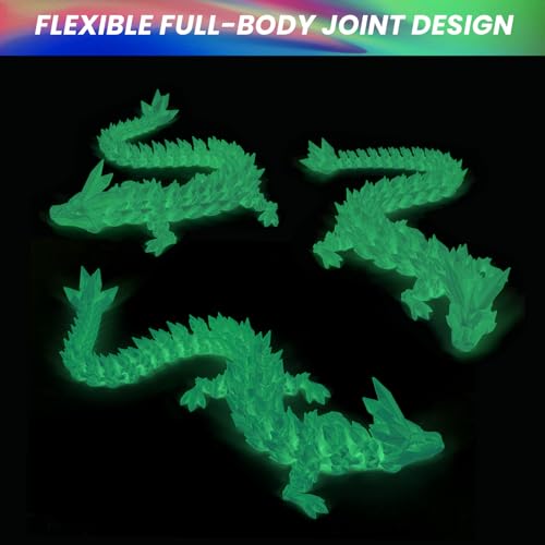 YILCER 3D Printed Dragon Egg Cool 3D Printer Articulated Crystal Dragon Toy for Boys Kid Teen Animals Fidget Toy Dinosaur Eggs for 57 46 812 Year Old Boys Kid GirlsALuminous - Image 5