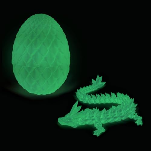 YILCER 3D Printed Dragon Egg Cool 3D Printer Articulated Crystal Dragon Toy for Boys Kid Teen Animals Fidget Toy Dinosaur Eggs for 57 46 812 Year Old Boys Kid GirlsALuminous - Image 1