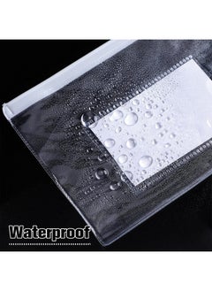 Marspark 100 Pieces Zipper Envelope Clear Pencil Case Bulk With Label Pocket Clear Plastic Envelopes With Zippered A6 Pencil Bags For Cash School Office Supplies 9.2 X 4.7 Inches (White)  - Image 5