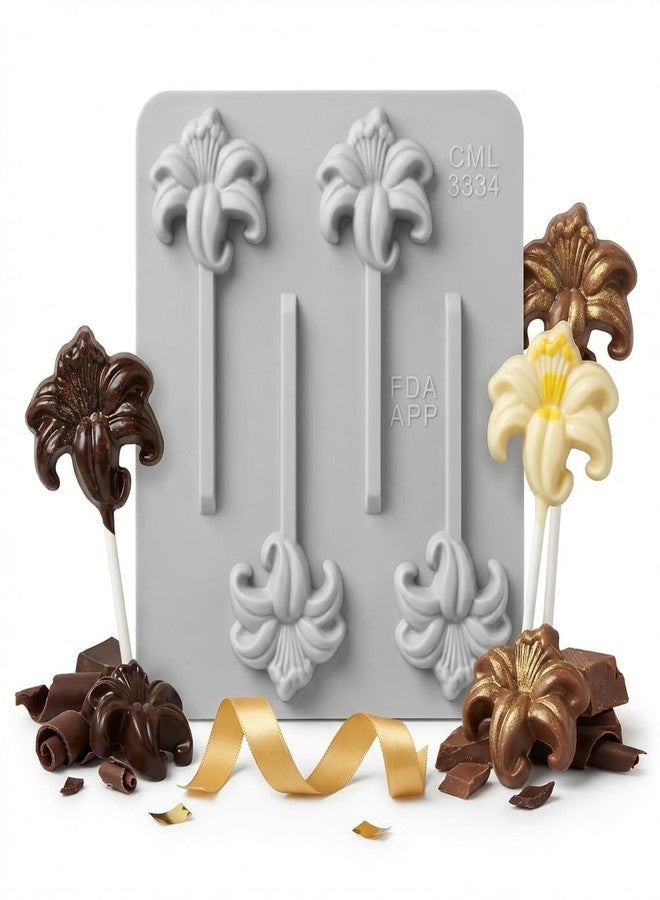 Lollipops Day Lily Lollipop Chocolate Candy Mold 3334 with 4 Cavities, Each Piece Approximately 2.5" x 2.5" - Image 4