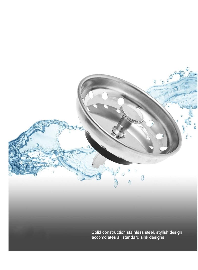 Y&D Sink Plug, Kitchen Strainer, Waste Plug Filter Net Strainers, Stainless, Steel Basket Drain Strainers for Home Bathroom, 78mm In Diameter  - Image 1