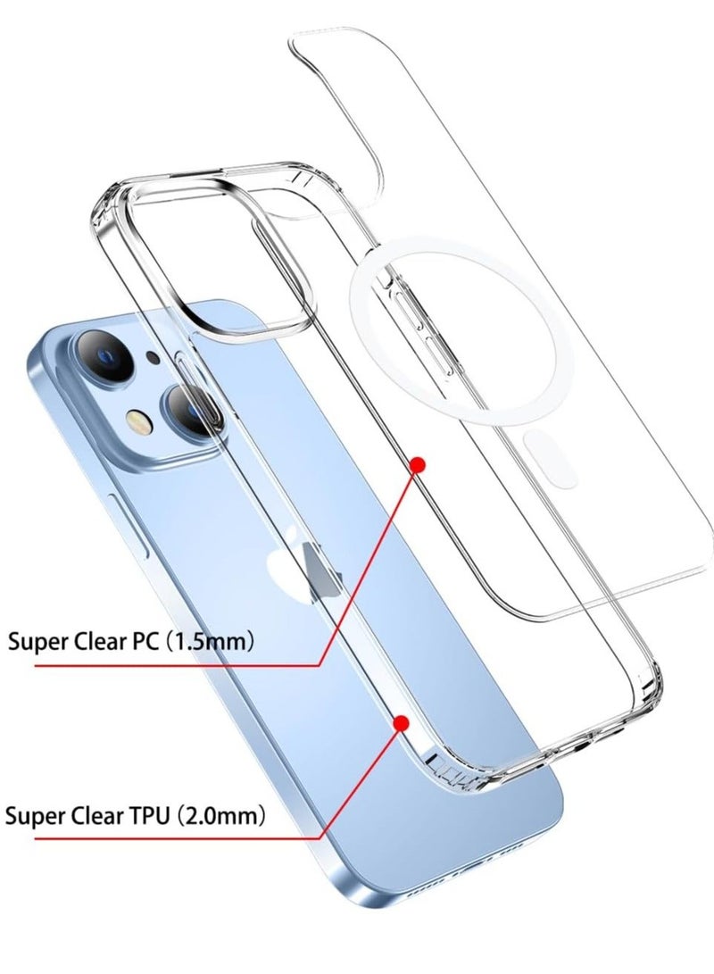 MUNTAQI iPhone 15 Case (6.1-Inch) – Clear Rugged Cover with Magnetic Charging Support, Military-Grade Drop Protection, Shockproof & Anti-Yellowing - Image 2