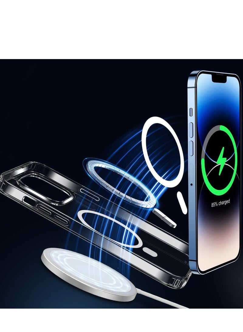 MUNTAQI iPhone 15 Case (6.1-Inch) – Clear Rugged Cover with Magnetic Charging Support, Military-Grade Drop Protection, Shockproof & Anti-Yellowing - Image 3